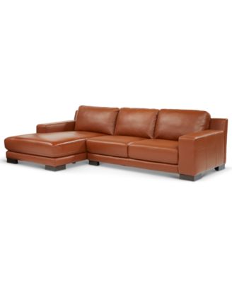 Furniture - Darrium 2-Pc. Leather Sofa with Chaise