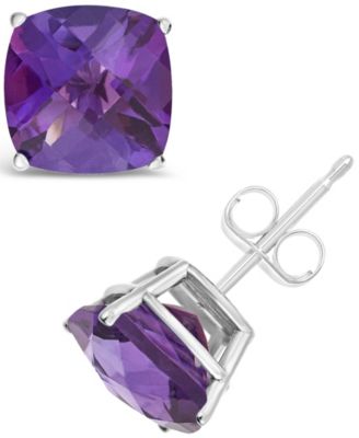 Macy's - Amethyst (3-3/4 ct. t.w.) Stud Earrings in Sterling Silver