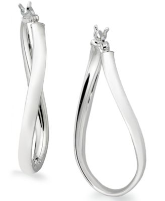 Giani Bernini - Sterling Silver Earrings, Large Wave Hoop Earrings