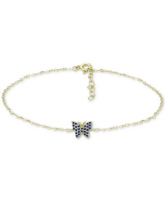 Giani Bernini - Blue Cubic Zirconia Butterfly Ankle Bracelet