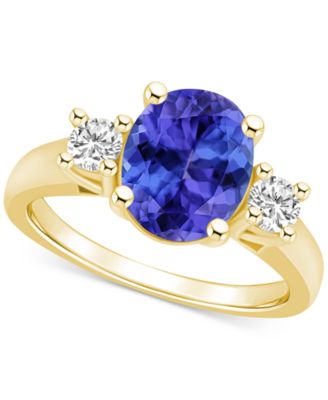 Macy's - Tanzanite (2-3/4 ct. t.w.) & Diamond (1/3 ct. t.w.) Oval Ring in 14k Gold