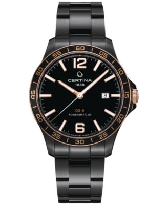 Certina - Men's Swiss Automatic DS-8 Black PVD Stainless Steel Bracelet Watch 41mm
