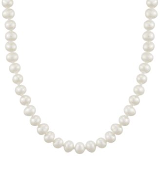 Macy's - Cultured Freshwater Oval Pearl (4-1/2mm) 13" Collar Necklace