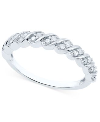 Macy's - Diamond Diagonal Ring (1/6 ct. t.w.) in Sterling Silver