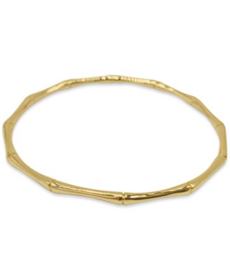 ADORNIA - 14k Gold-Plated Bamboo-Look Bangle Bracelet