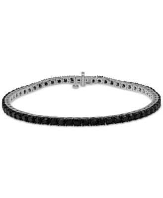 Macy's - Men's Black Diamond Tennis Bracelet (12 ct. t.w.) in Sterling Silver