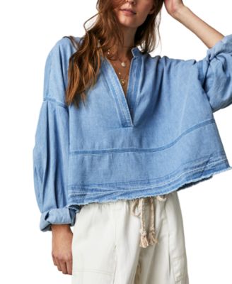 Free People - Women's Jude Denim Pullover Top