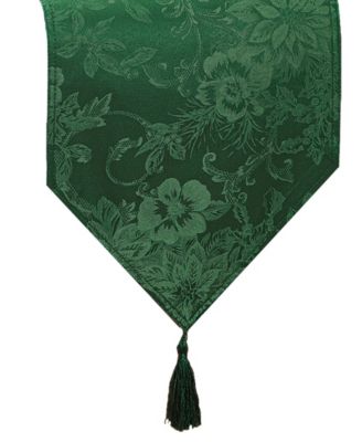 Elrene - Poinsettia  Jacquard Holiday Table Runner