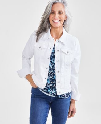Style & Co - Petite Button-Front Denim Jacket