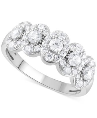 Macy's - Diamond Halo Cluster Ring (1 ct. t.w.) in 14k White Gold