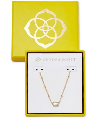 Kendra Scott - Boxed Mini Elisa Gold-Tone Pendant Necklace, 15" + 4" extender