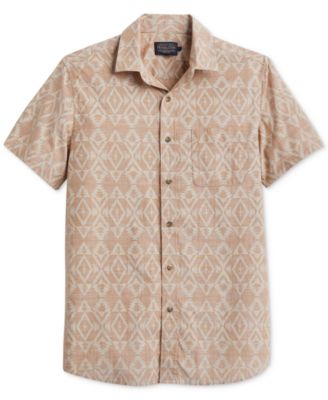 Pendleton - Men's Deacon Chambray Tile Print Short Sleeve Button-Front Shirt