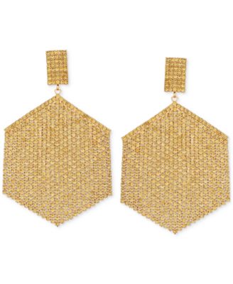 GUESS - Mixed Stone Hexagon Chandelier Earrings