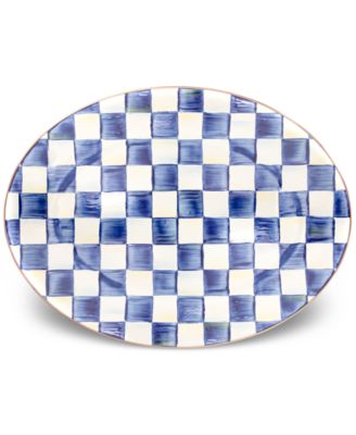 Mackenzie-Childs - Royal Check Enameled Steel Medium Oval Platter