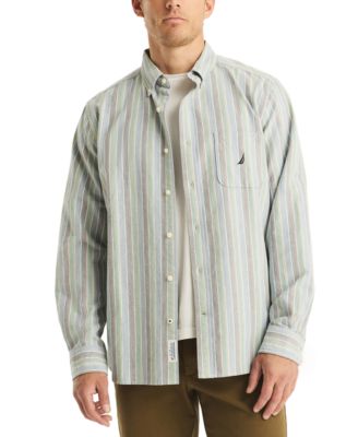 Nautica - Men's Relaxed-Fit Stripe Button-Down Oxford Shirt