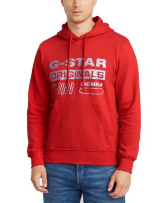 G-Star Raw - Men's Distressed Originals Regular-Fit Logo Print Fleece Hoodie