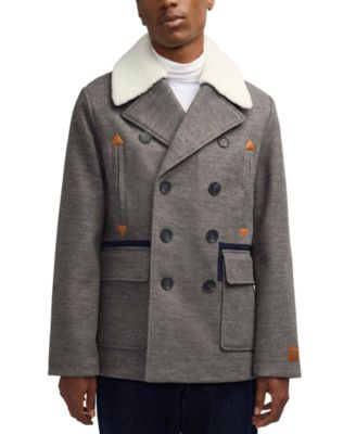 SCOTCH & SODA - Men's Izak Double Breasted Peacoat with Removable Fleece Collar