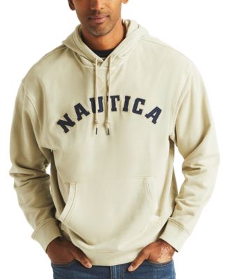 Nautica - Men's Relaxed Fit Garment Dyed Terry Logo Hoodie