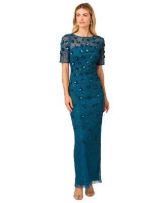 Adrianna Papell - Embellished Floral Sheath Dress