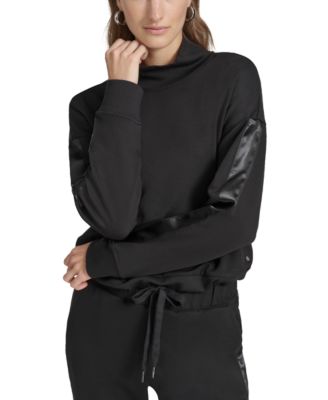Marc New York - Women's Mixed-Media Scuba Turtleneck Top