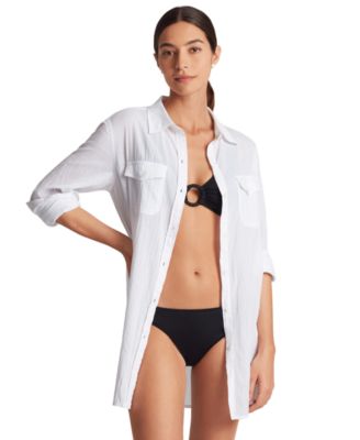 Lauren Ralph Lauren - Women's Classic Camp Shirt Swim Cover-Up