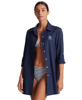 Lauren Ralph Lauren - Women's Logo Embroidered Shirt Swim Cover-Up