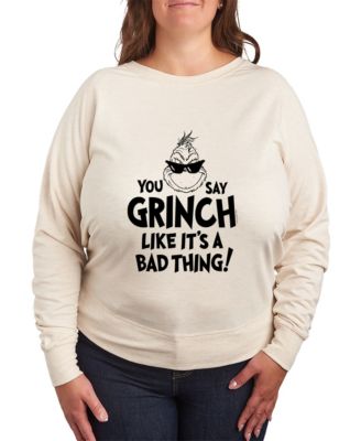 Hybrid Apparel - Plus Size Grinch Grinch Like it's a Bad Thing Graphic Pullover Top