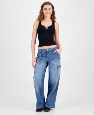 Celebrity Pink - Juniors' Wide-Leg Cargo Jeans