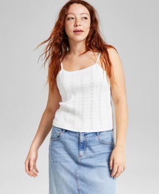 And Now This - Women's Scoop-Neck Pointelle Tank Top