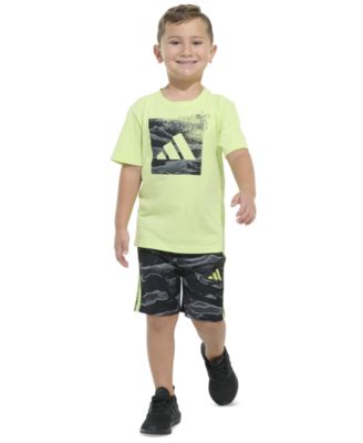 adidas - Toddler & Little Boys Short-Sleeve T-Shirt & Elastic-Waistband Printed Shorts, 2 Piece Set&nbsp;