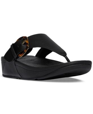 FitFlop - Women's Lulu Resin-Buckle Leather Sandals