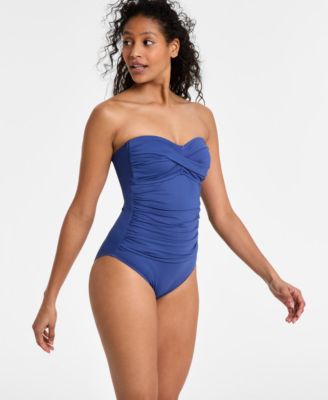 Anne Cole - Twist-Front Ruched One-Piece Swimsuit