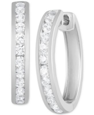Macy's - Diamond Hoop Earrings (1 ct. t.w.) in 14k White Gold