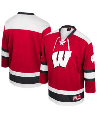 Colosseum - Men's Red Wisconsin Badgers Athletic Machine Fashion Hockey Jersey