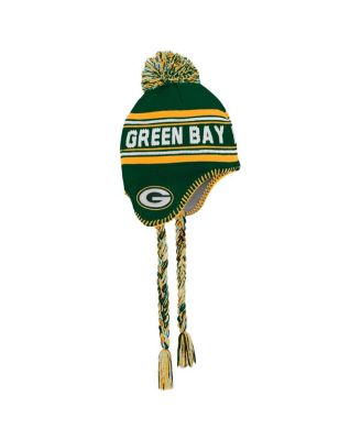 Outerstuff - Preschool Green Green Bay Packers Jacquard Tassel Knit Hat with Pom