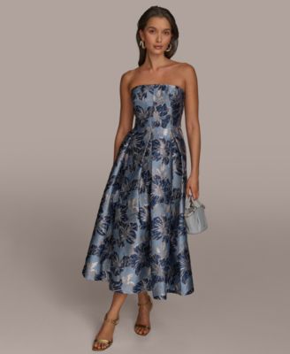 Donna Karan New York - Women's Jacquard Strapless A-Line Dress
