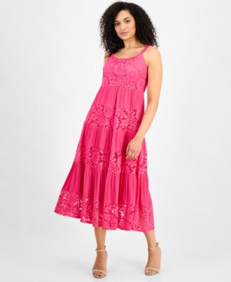 Robbie Bee - Women's Lace-Trim Maxi Dress