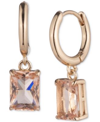 Lauren Ralph Lauren - Gold-Tone Stone Drop Huggie Hoop Earrings