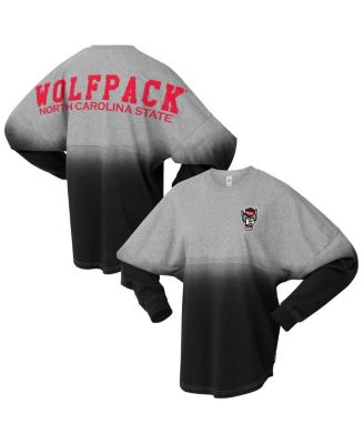 Spirit Jersey - Men's and Women's Red/Gray NC State Wolfpack Ombre Long Sleeve T-shirt