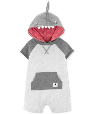 Carter's - Baby Boys Shark Hooded Short-Sleeve Romper
