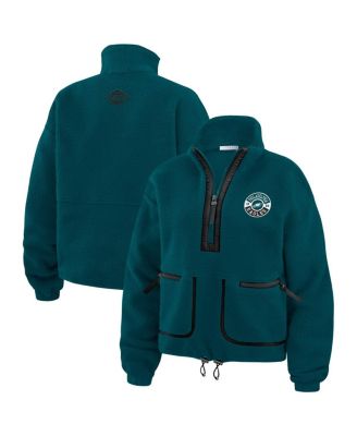 WEAR by Erin Andrews - Women's Midnight Green Philadelphia Eagles Polar Fleece Half-Zip Jacket