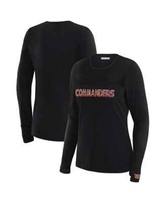 WEAR by Erin Andrews - x Gracie Women's Hunt Black Washington Commanders Mesh Panel Long Sleeve T-Shirt