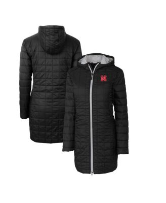 Cutter & Buck - Women's Black Nebraska Huskers Rainier Primaloft Eco Hooded Long Coat