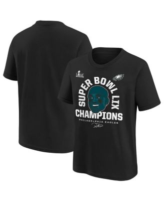 Outerstuff - Big Boys and Girls Jalen Hurts Black Philadelphia Eagles Super Bowl LIX Champions Face T-Shirt