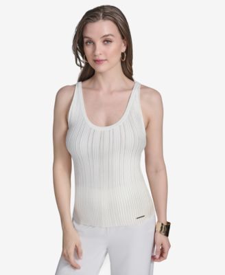 Halston - Women's Ribbed Knit Sleeveless Top