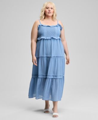 And Now This - Trendy Plus Size Ruffle-Trim Maxi Dress, Exclusively at Macy's