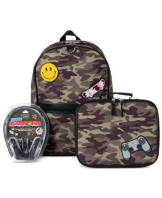InMocean - Big Boys Camo Backpack, Lunch Bag & Headphone Set