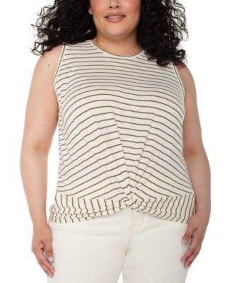 Liverpool Los Angeles - Plus Size Sleeveless Twist-Front Top