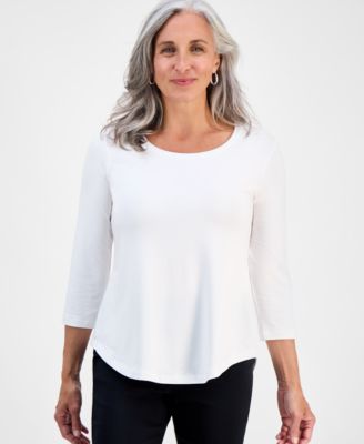 JM Collection - Petite Scoop-Neck Tunic Top