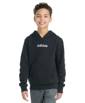 adidas - Big Boys Long-Sleeve Essential Linear Embroidered Fleece Pullover Hoodie